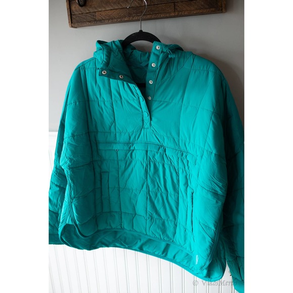 Free People Pippa Packable Pullover Puffer Jacket Small Teal - Picture 4 of 7